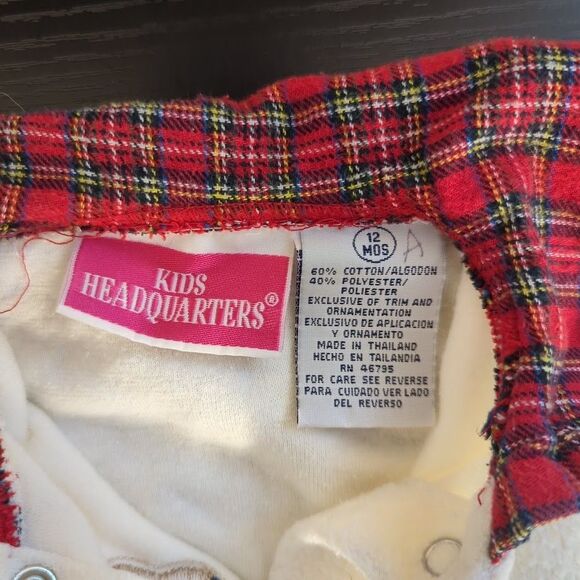 Vintage Kids Headquarters‎ Fleece Snap Embellished Sweater & Headband 12 Months - Picture 6 of 9